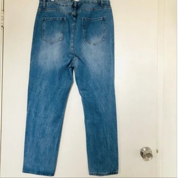 Sold SHEIN Ripped/Distressed High Waisted Medium Wash Denim Jeans- Siz 0XL - Picture 2 of 5